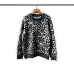 Casablanca knit sweater Two-Tone Intricate Motif Knit Top