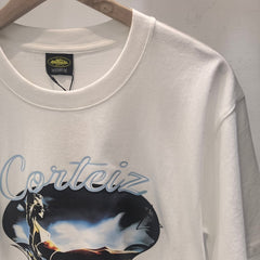CORTEIZ T-shirt Y2K Retro Oil Painting Rules The World Printed Oversized Tee