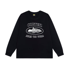 CORTEIZ Long-Sleeve Top Y2K Classic Oval Alcatraz Rules The World Printed Oversized Long Sleeve Tee