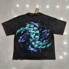 Godspeed T Shirts Lightning Liberty Skull Washed Graphic Top