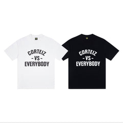 CORTEIZ T-shirt Y2K Arc Logo & VS Everybody Block Lettering Printed Oversized Tee