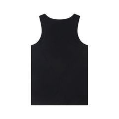 CORTEIZ T-shirt Y2K Fitted Ribbed Cotton Metal Badge Panel Sleeveless Vest