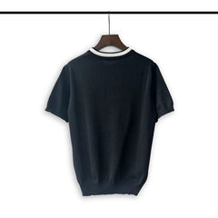 Casablanca knitted short-sleeved sweater Clean Minimal Chest Embroidery Graphic