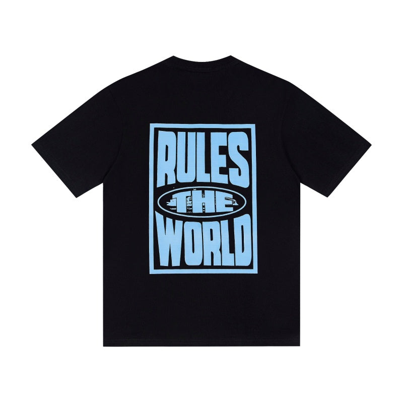 CORTEIZ T-shirt Y2K Front Mini Chest Oval Crest Back Big Statement Text Printed Oversized Tee