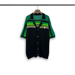 Casablanca knitted short-sleeved sweater Button Front Pocket Knit Two-Piece Set