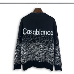 Casablanca knit sweater Gradient Speckled Jacquard Crewneck Knit Pullover