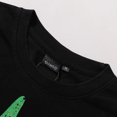 Harmony T Shirts Cement-wash, distressed-look, and hot-fix rhinestone application.