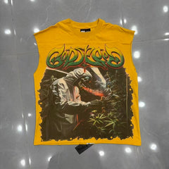 Godspeed T Shirts Dark Botanical Reaper Graphic Cutoff Vest