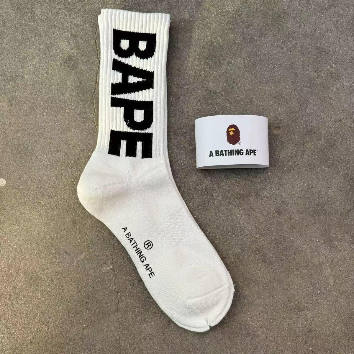 Bathing Shark print Socks Ape Head Thickened Towel Bottom Men's and Women's Sports Basketball Letter Couple