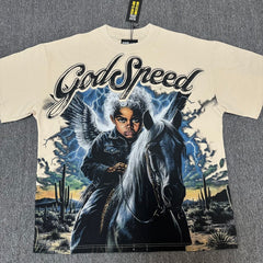 Godspeed T Shirts 100% pure cotton 260g fabric Streetwear fashion Rhinestone