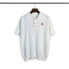Casablanca knitted short-sleeved sweater Preppy Knit Polo Diamond Chest Emblem