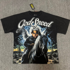 Godspeed T Shirts 100% pure cotton 260g fabric Streetwear fashion Rhinestone
