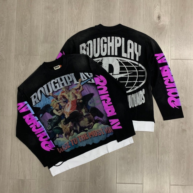 Roughplay Long sleeved shirt "Praise to the Most High" – High-quality, stylish rhinestone design featuring premium direct-to-film (DTF) printing.