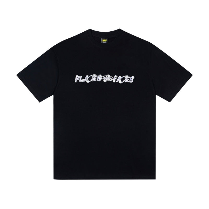 CORTEIZ T-shirt Y2K Front Places+Faces Lettering & Back Oval Alcatraz Printed Oversized Tee