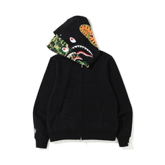 Bathing Shark print Hoodie Camouflage Cardigan Men's and Women's Sweater Hoodie Coat