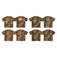 CORTEIZ T-shirt Y2K Heavyweight Real Tree Woodland Camo Oval Printed Oversized Streetwear Tee