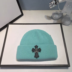 CHH  Heart Beanie Vintage Cross Wool Knitted Hat