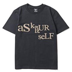 Mens T-shirt Vintage American-style Streetwear-style Kanye puff print