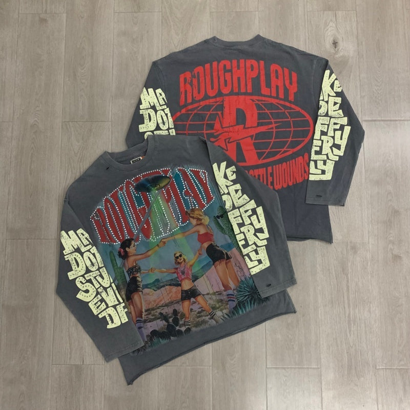 Roughplay Long sleeved shirt Together 2026 SS: Latest Rhinestone Designs from Trendy Euro-American Brands