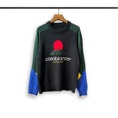 Casablanca knit sweater Color Block Scenery Crew Neck Knit