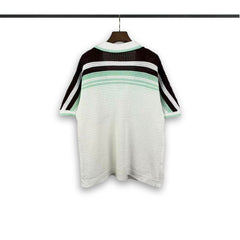 Casablanca knitted short-sleeved sweater Retro Stripe Pocket Knit Leisure Set