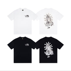 CORTEIZ T-shirt Y2K Small Left Chest Alcatraz Crest & Back Praying Hands Graphic Printed Oversized Tee