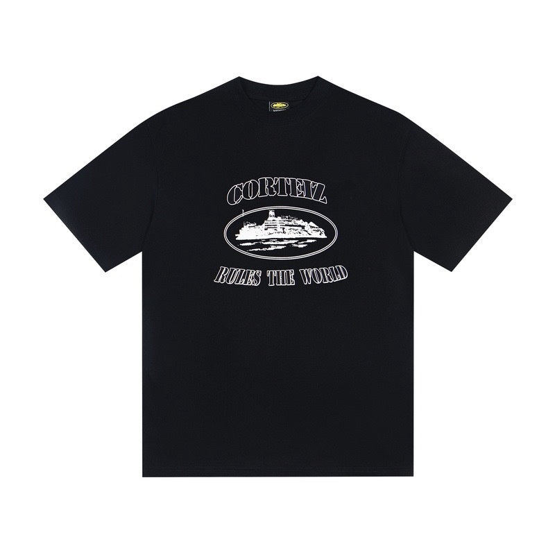 CORTEIZ T-shirt Vintage Graphic T-Shirt Y2K Streetwear Dagger Print Oversized Cotton Heavyweight Tee Hip Hop Casual Short Sleeve