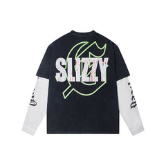 Godspeed Long sleeved shirts High-quality trendy pure cotton Faux-layered look spring and autumn
