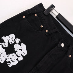 DENIM TEARS Jeans Denim All-Over Flower Wreath Graphic Oversized Straight Cut Pants