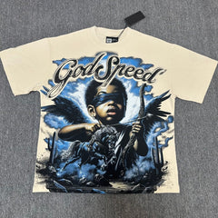 Godspeed T Shirts 100% pure cotton 260g fabric Streetwear fashion Rhinestone