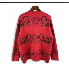 Casablanca knitted cardigan Vintage Cashew Pattern Button Front Knit Jacket