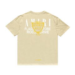 Amiri T Shirt Letter Print Casual Hip Hop Short Sleeve T-shirt