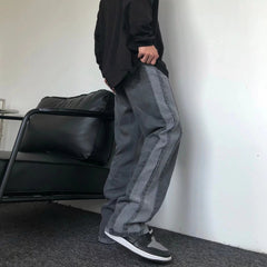 Men Jeans Loose Straight Jeans Fall Casual Wide-Leg Trousers