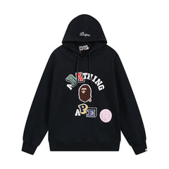 Bathing Shark print Hoodie Shark Head Sweater Colored Letter Print Fall/Winter Hooded Jacket