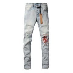 KSUBI Jeans Slim Fit Casual Stretch Ripped  Jeans