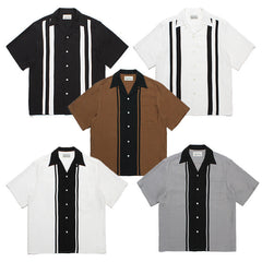 GUILTYPARTIES TIGER Shirts 23SS TWOTONE SHIRT Striped color-matching Hawaiian short-sleeved shirt
