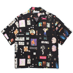 GUILTYPARTIES TIGER Shirts Figure Mask Abstract Art Rayon Hawaiian Short Sleeve Shirt
