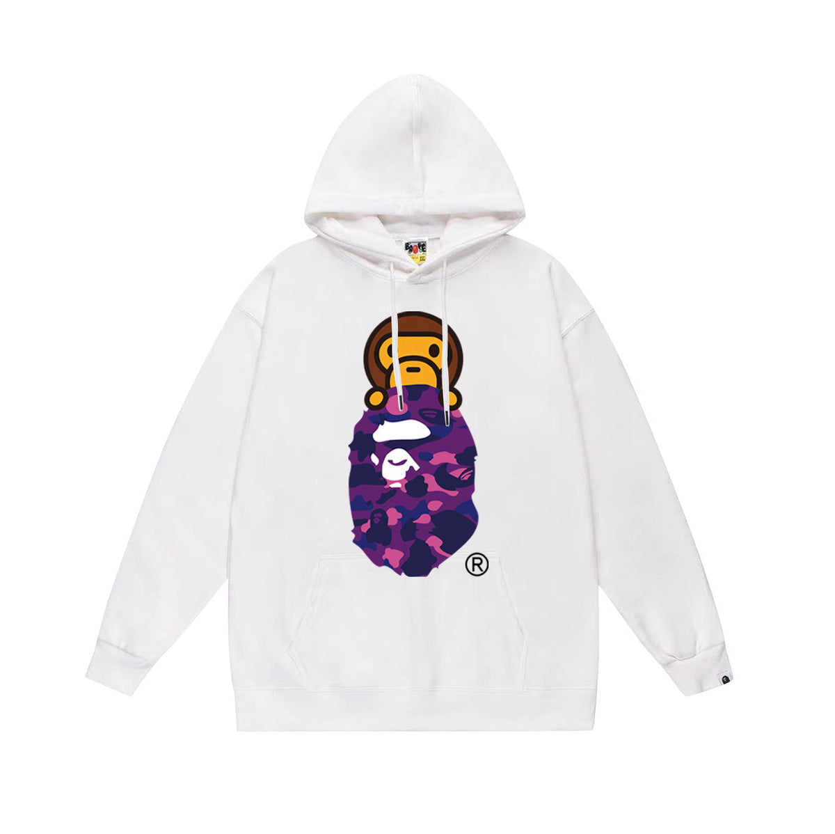 Bathing Shark print Hoodie Autumn/Winter Letter Print Loose Hoodie Pullover Ape Sweater
