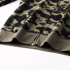 Bathing Shark print Hoodie Hello Kitty Camouflage Sweater Men