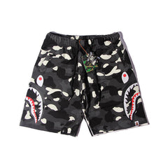 Bathing Shark print Shorts Camo luminous shark side print five-point pants straight beach pants