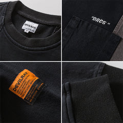 Men Pullover Hoodie Spring Patchwork Sweater Men's Loose Casual