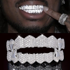 Grillz Hip-Hop Rock Hip Hop Jewelry Full Diamond Hip Hop Pointed Mouth Braces Hiphop Braces Jewelry