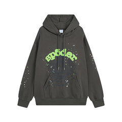 Sp5der Hoodie Spider Web Puff Print Leisure