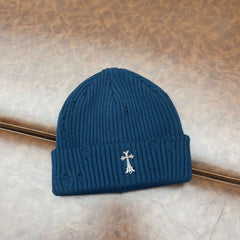 CHH  Heart Beanie Knitted Hat Women's Thick Wool Hat Cross Cold Hat