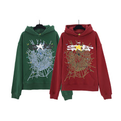 Sp5der Hoodie Spider Web Pattern