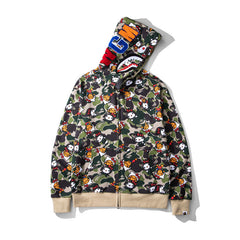 Bathing Shark print Hoodie Full Print Hello Kitty Cardigan Zipper