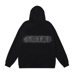 Amiri Hoodie OW Hot Diamond Letter Pattern Pullover Hooded Sweater Men and Women