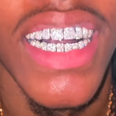 Grillz Hip-Hop Rock European and American Hip Hop Braces Real Gold Plated 10 Tooth Micro-studded Diamond Cross-border Hiphop Braces Halloween Hip Hop Ornaments