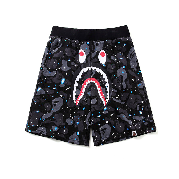 Bathing Shark print Shorts Shark Head Luminous Shorts Straight Beach