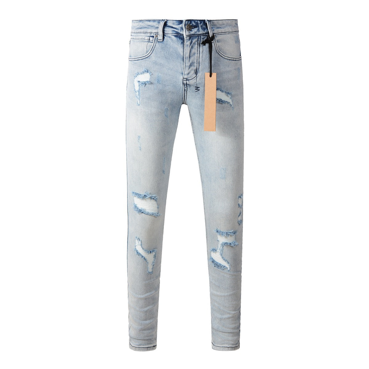 KSUBI Jeans Slim Fit Casual Stretch Ripped Jeans